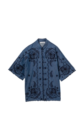 ZIMMERMANN paisley-embroidered scalloped-edge blouse - Blue