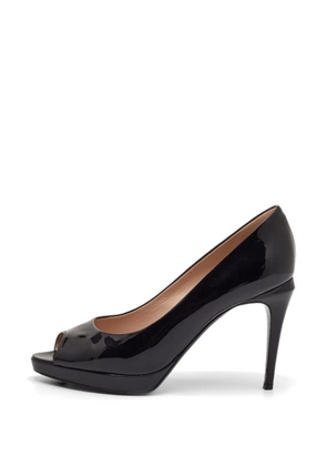 Fendi Pre-Owned patent leather peep-toe pumps - Black