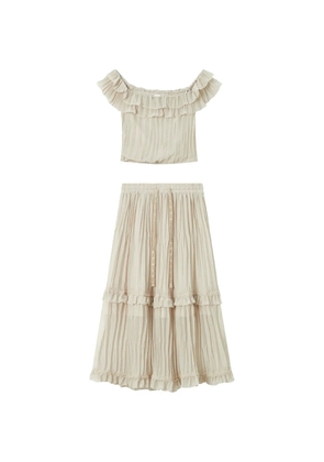 b+ab ruffled pleated jumpsuit - Neutrals