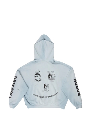 Paly Bobby Driscoll graphic-print distressed hoodie - Blue