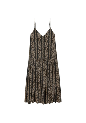 The Great. maxi floral-print drop-waist dress - Black