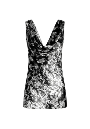 Collini Milano Selena sequin-embellished cowl-neck top - Black