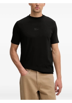 Karl Lagerfeld logo-embroidered T-shirt - Black
