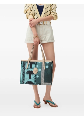 Versace Rivière printed large canvas tote - Blue