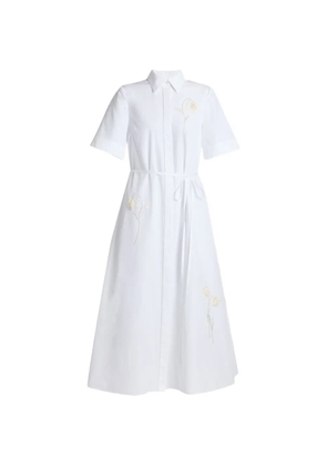 ERDEM embroidered cotton-poplin shirt dress - White