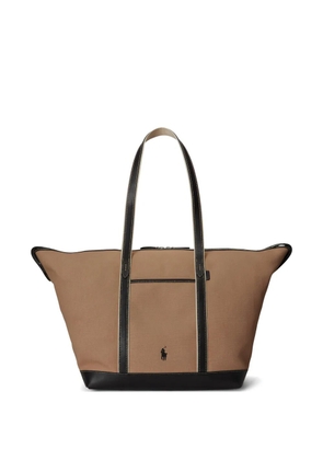 Polo Ralph Lauren Pony contrast-trim tote bag - Neutrals