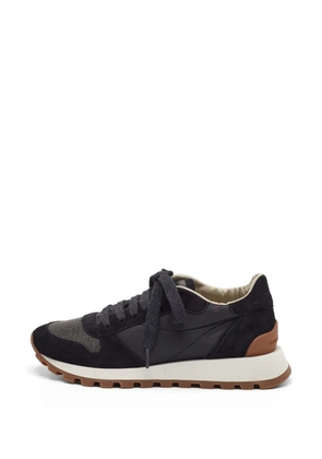 Brunello Cucinelli Vintage embellished suede sneakers - Black