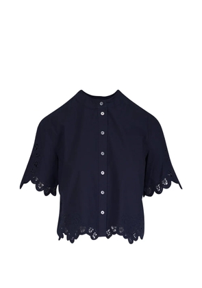 Veronica Beard broderie-anglaise scalloped-edge blouse - Blue