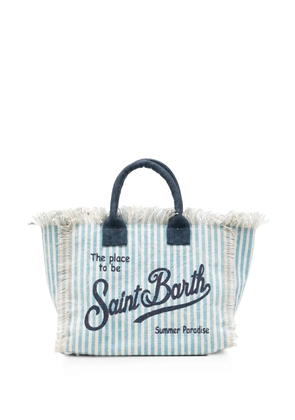 MC2 Saint Barth Colette striped fringed tote bag - Blue