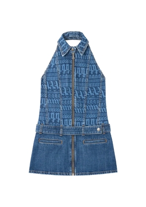 Palm Angels logo denim dress - Blue