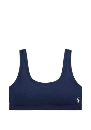 Polo Ralph Lauren logo-embroidered scoop-neck bra - Blue