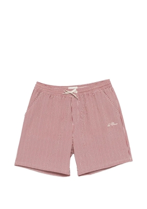 Les Deux striped seersucker swim shorts - Red