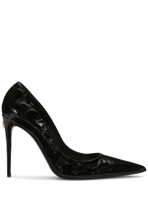 Dolce & Gabbana Décolleté 105mm crocodile-embossed pumps - Black