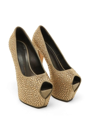 Giuseppe Zanotti Vintage crystal-embellished platform pumps - Grey