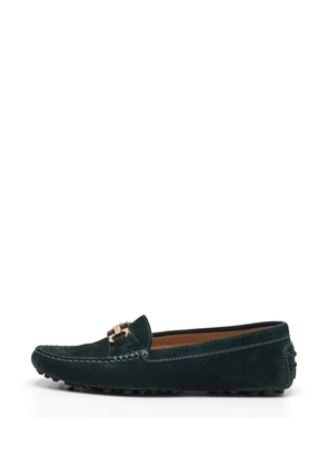 Ferragamo Pre-Owned Gancini suede loafers - Green