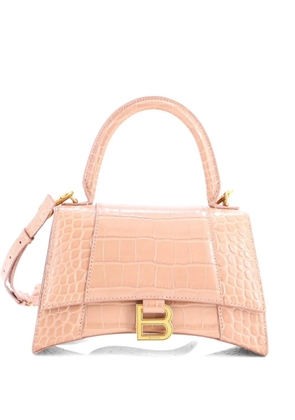 Balenciaga Pre-Owned Hourglass Top Handle Bag Crocodile Embossed Leather Small crossbody bag - Neutrals