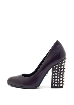 Loriblu crystal-studded block-heel pumps - Purple