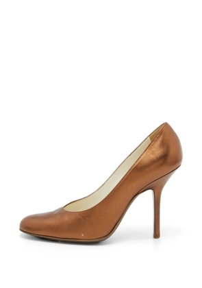 Saint Laurent Pre-Owned metallic leather pumps - Brown