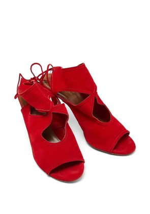 Aquazzura suede cutout sandals - Red