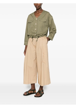 CARLA G. Pugi wide-leg cropped trousers - Neutrals