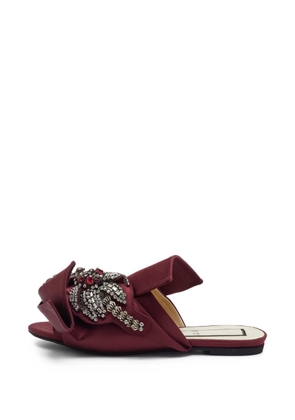 Nº21 knot crystal-embellished mules - Red