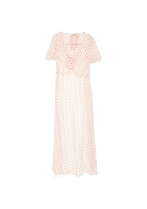 Nº21 polka-dot midi dress - Neutrals