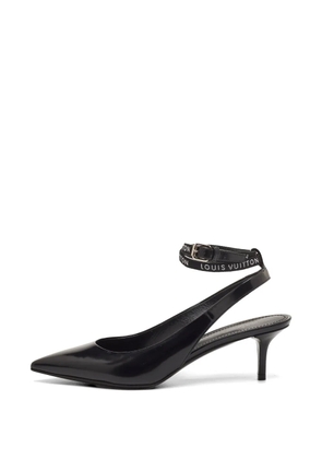 Louis Vuitton Pre-Owned pointed-toe ribbon-strap pumps - Black
