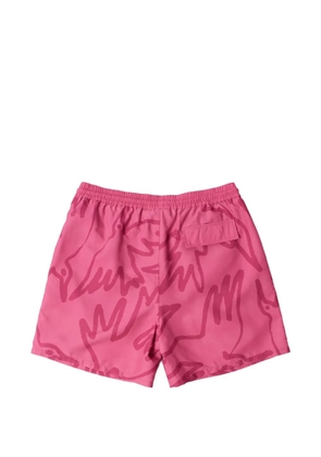 BY PARRA Birds Fly Free drawstring swim shorts - Pink