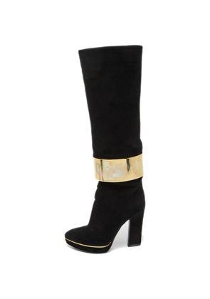Sergio Rossi Vintage metal-cuff suede boots - Black