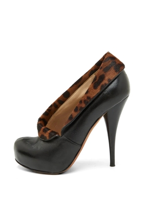 Fendi Pre-Owned leopard-print platform pumps - Black