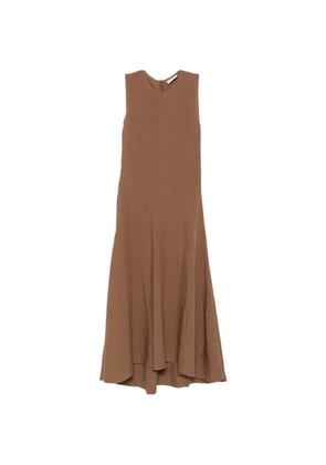 AROVESCIO sleeveless flared midi dress - Brown