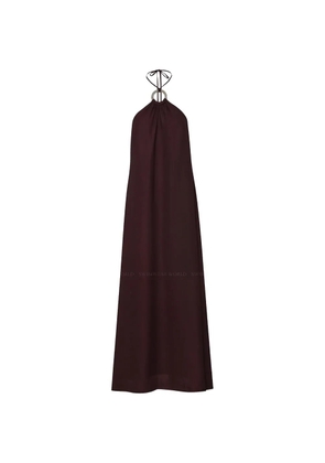 Baobab Flora halterneck ring-detail maxi dress - Brown