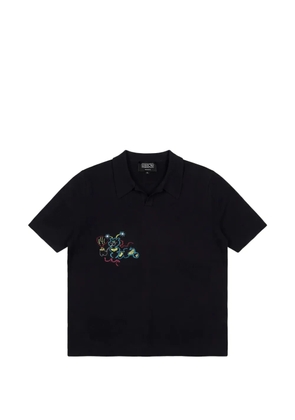 Pas de Mer Caterpillar embroidered cotton polo shirt - Black