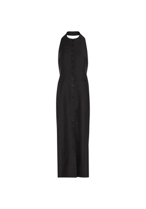 Heirlome halterneck button-down dress - Black