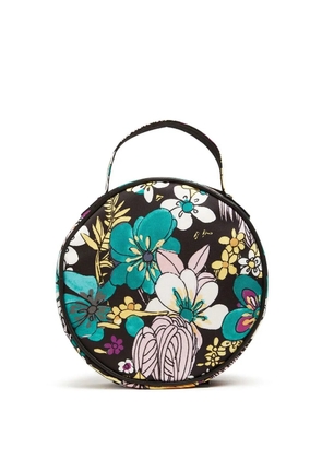 La DoubleJ floral print round clutch - Black