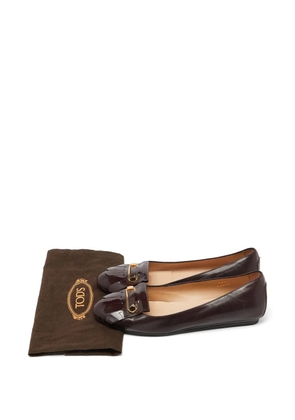 Tod's Vintage fringe-detail ballet flats - Brown