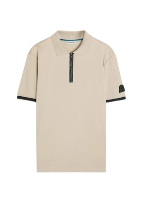 SANDBANKS zip-fastening logo-patch polo shirt - Neutrals