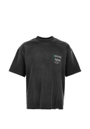 Represent logo-print dropped-shoulder T-shirt - Black