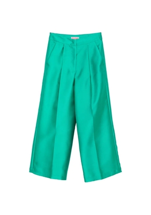 CARLA G. satin-finish wide-leg palazzo pants - Green