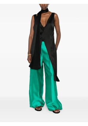 CARLA G. satin-finish wide-leg palazzo pants - Green