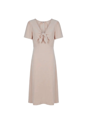 Nº21 bow-detail short-sleeve midi dress - Pink