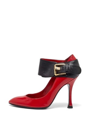 Sergio Rossi Vintage buckle ankle pointed-toe pumps - Red