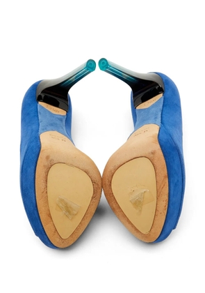 Christian Dior Pre-Owned suede Miss Dior peep toe platform pumps - Blue