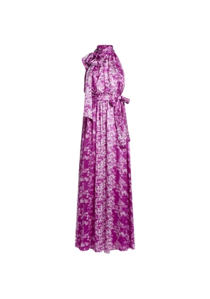 Collini Milano Meg sequin-print halterneck maxi dress - Pink