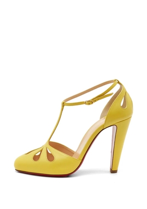 Christian Louboutin Pre-Owned cut-out T-bar pumps - Yellow