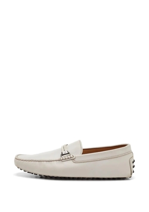 Tod's Vintage braided-strap leather loafers - White