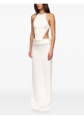 David Koma cut-out belted gown - White