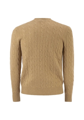 Polo Ralph Lauren cable-knit embroidered-logo sweater - Neutrals