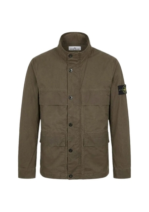 Stone Island logo-patch coat - Brown