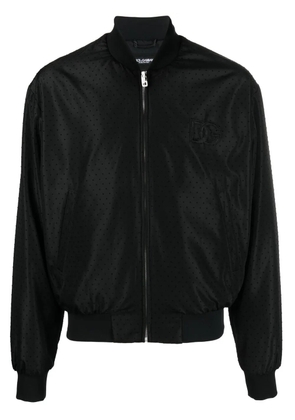 Dolce & Gabbana logo-patch bomber jacket - Black
